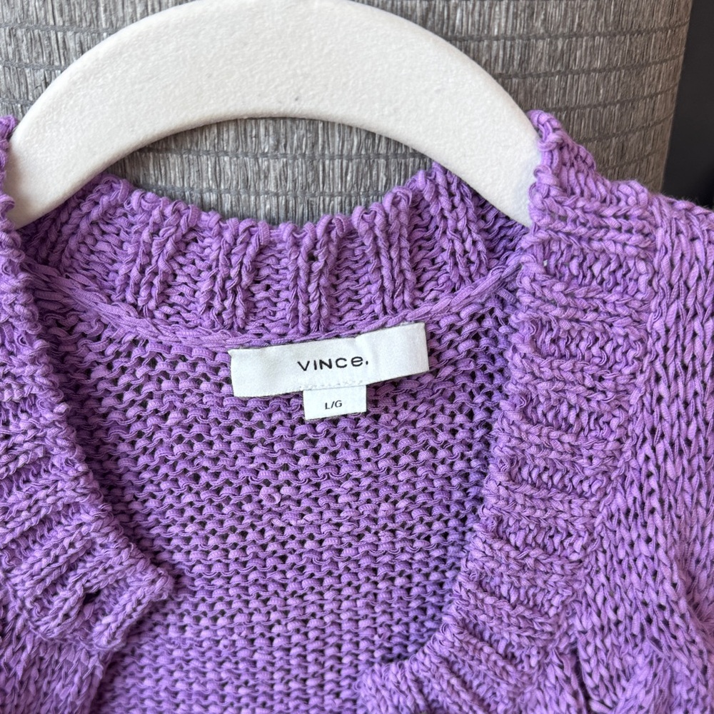 Vince Lavender Cable Knit Cardigan Set - Picture 2 of 6